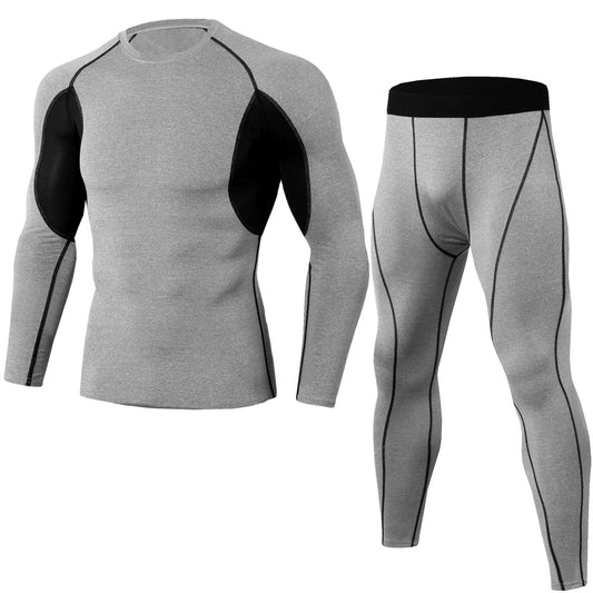 E2G Men's Compression 2-Piece Set-Grey
