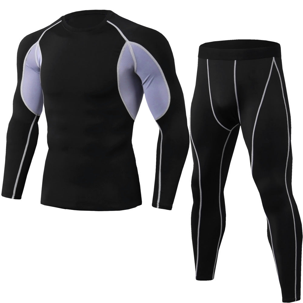 E2G Men's Compression 2-Piece Set-Grey