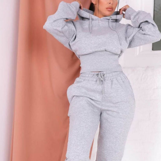 E2G Fitted Waist Hoodie 2-Piece Jogger Set