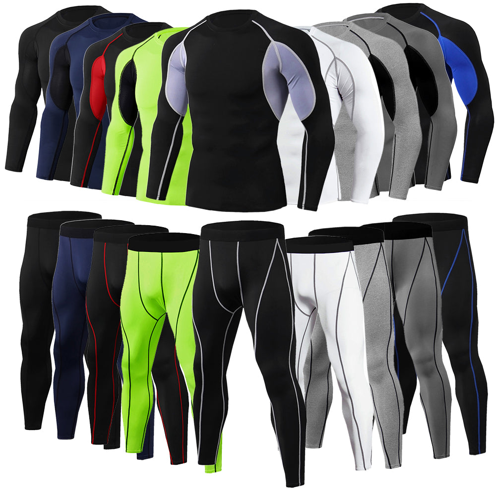 E2G Men's Compression 2-Piece Set-Grey