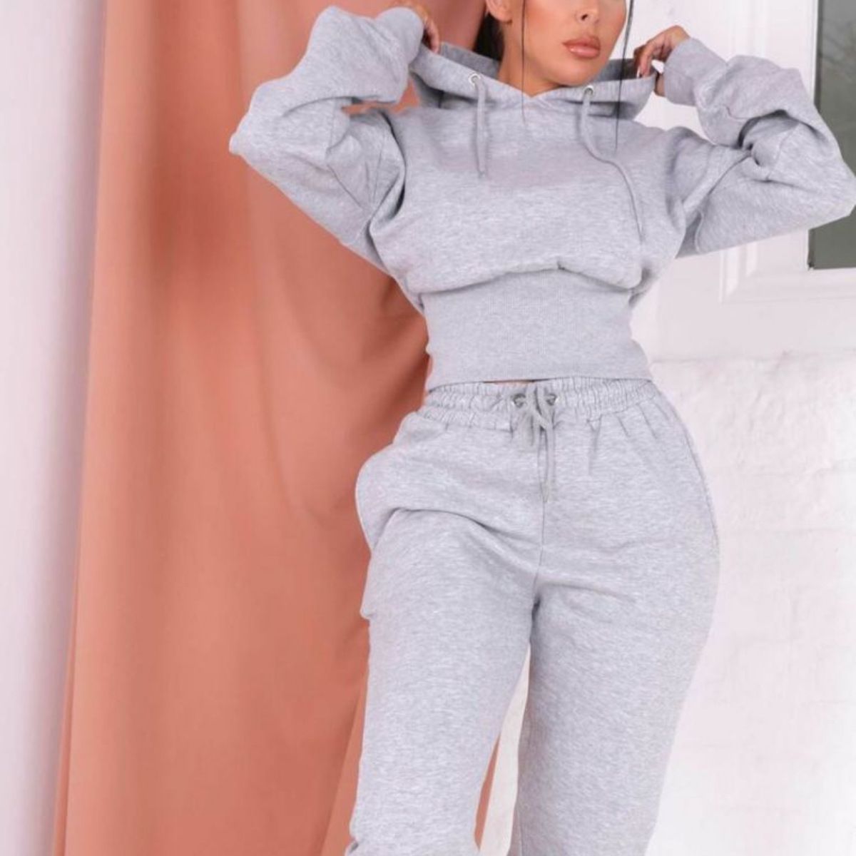 E2G Fitted Waist Hoodie 2-Piece Jogger Set