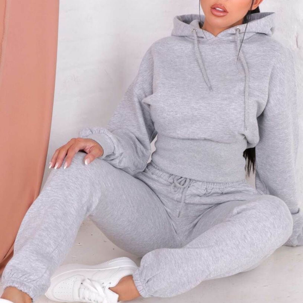 E2G Fitted Waist Hoodie 2-Piece Jogger Set